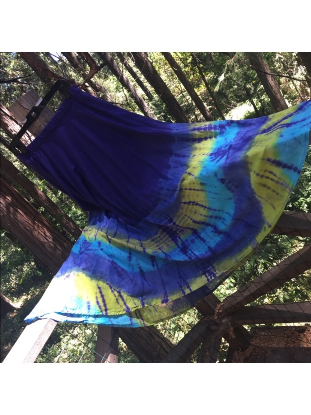 Cato Purple, Blue & Yellow Tie-Dye Maxi Skirt - Picture 10 of 16